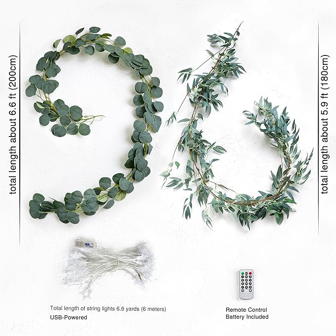 FiveSeasonStuff Woodland Whispers: Rustic Willow and Eucalyptus Garlands - Image 6
