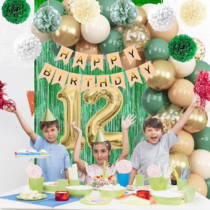 Sage Green 12th Birthday Decorations - Image 6