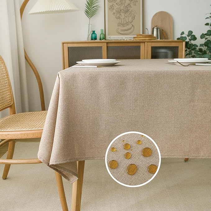 NLMUVW Linen Tablecloth for Square Tables by NLMUVW