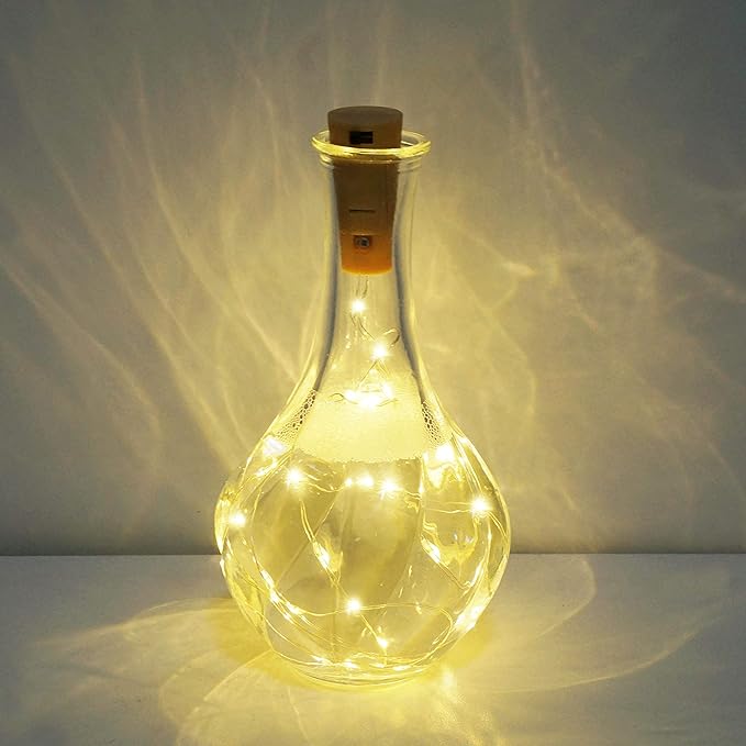 20 LED Wine Bottle Lights with Cork, 15 Pack Battery Operated Cork Shape Fairy - Image 6