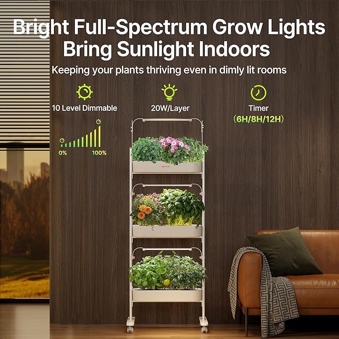 SUNCOZE 3-Tier Hydroponics Growing System Kit - Image 5