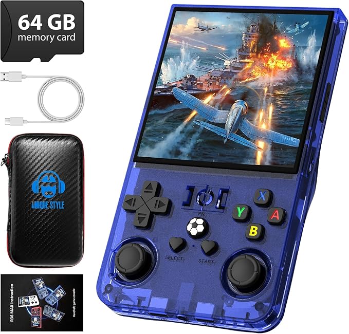 R36MAX Retro Handheld Game Console, 4.0 Inch 720x720 IPS Screen, Built-in 18 by Unknown