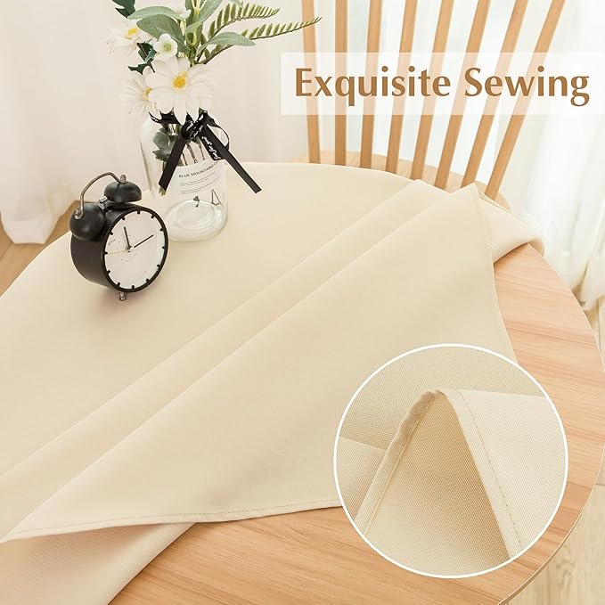 2 Pack Small Square Table Cloth 36X36 Inch Beige Washable Fabric Tablecloth - Image 3