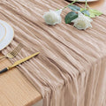 Asee'm Cheesecloth Table Runner 120 Inches Long Nude Pink Boho Gauze Cheese by Aseem
