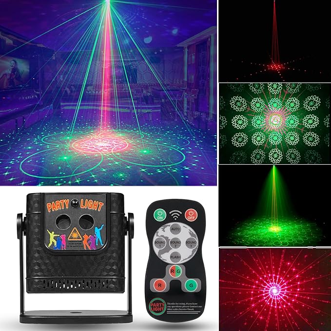 Mini Laser Light Patterns Projector, Party Lights Dj Disco Lights, Sound by ljnyiwan