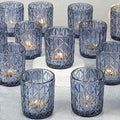 48pcs Blue Votive Tealight Candle Holders, Glass Tea Light Candle Holders by Uniteland
