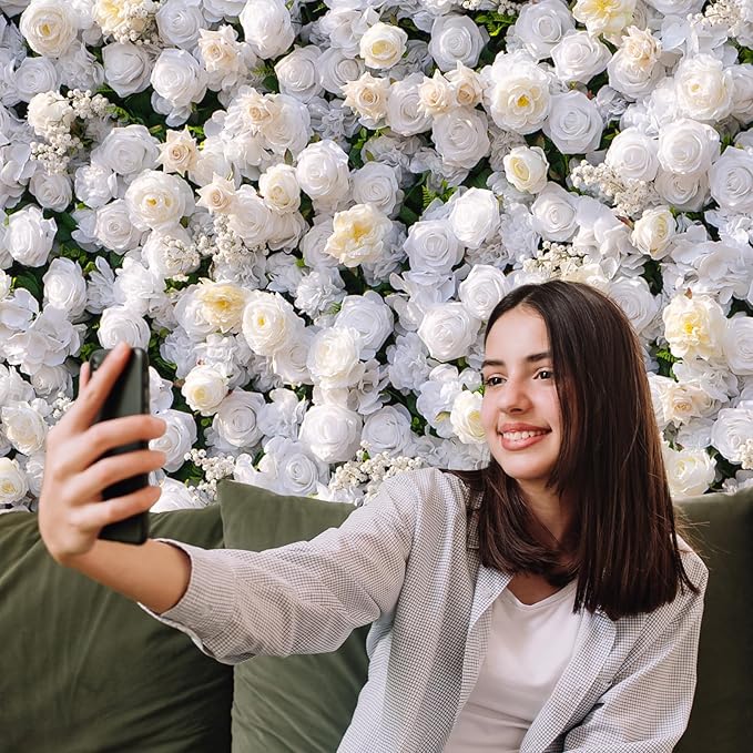 Artificial Luxury‌ Flower Wall Panels, Gorgeous 3D Silk Floral Backdrop - Image 2