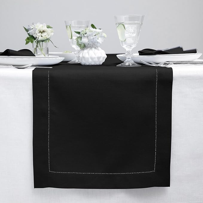Solino Home Linen Black Table Runner 60 Inches by SolinoHome