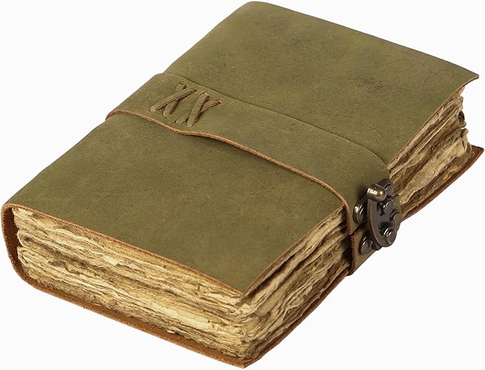 Vintage Leather Journal Handmade Buffalo Non-Refillable Deckle Edge Paper – - Image 8