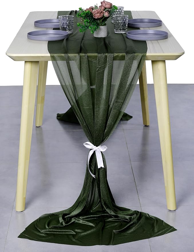 MDS 20 Pack 10ft Chiffon Table Runner 29 x 120 Inches Sheer Wedding Runner - Image 7