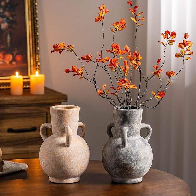 Beige Vintage Terracotta Ceramic Vase - Image 5