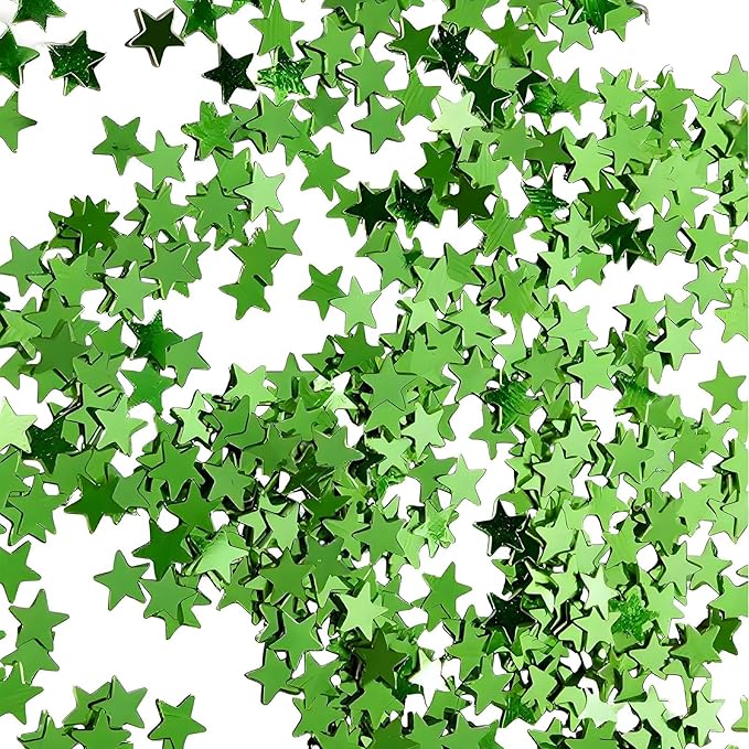 Green Star Confetti - 60g Glitter Stars Table Confetti by Xiksxitn