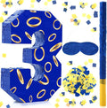 Number 3 Blue and Golden Rings Piñata by Simgoing