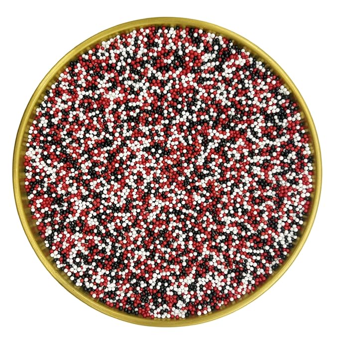 Edible Red & Black & White Sprinkles Candy 2mm Mini Pearls Cake Decorations - Image 3