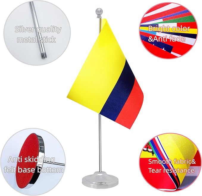Colombia Desk Flag, Colombian Table Office Flag - Image 3