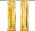 JYFLZQ Gold Payette Sequin Backdrop Curtains 4ft x 8ft 2 Panels Shimmer Wall by JYFLZQ
