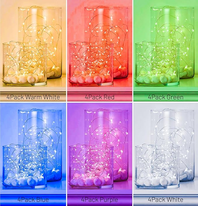24 Pack LED Fairy Lights Battery Operated 7Ft 20Led Warm White Mini String - Image 2