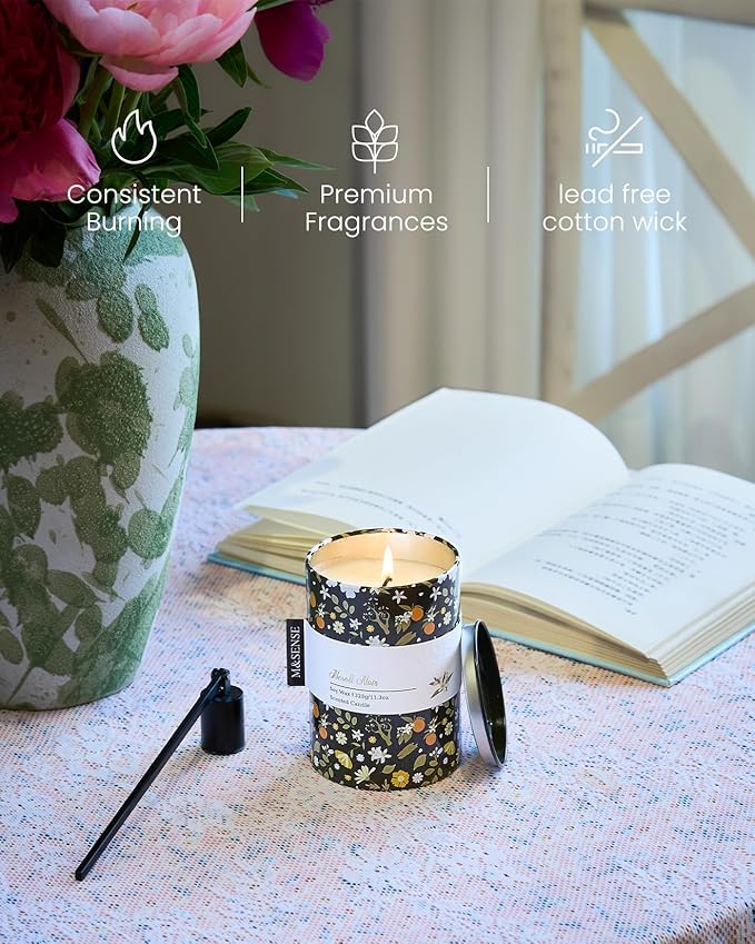 M&SENSE Neroli Noir Scented Candle, Medium Jar Candle 11.3oz Natural Soy Wax - Image 4