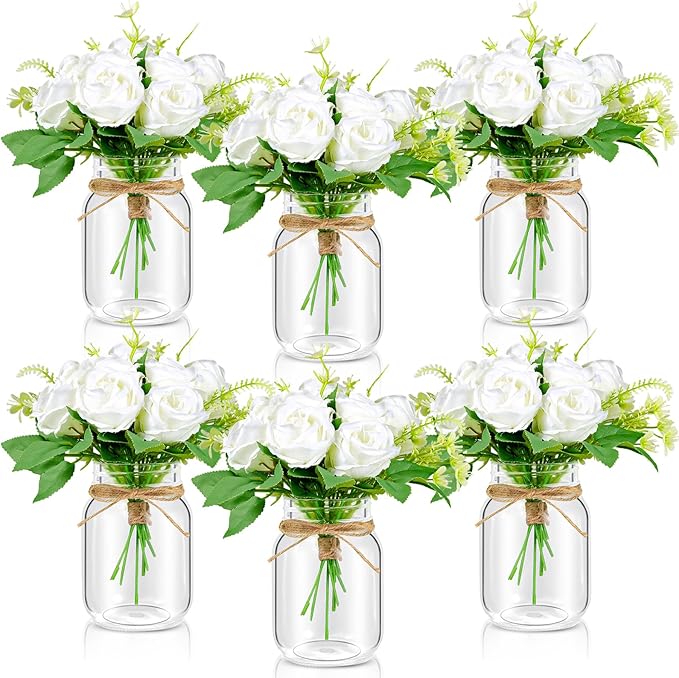 6 Set Centerpiece Table Decorations Mason Jar Table Centerpiece by Unknown