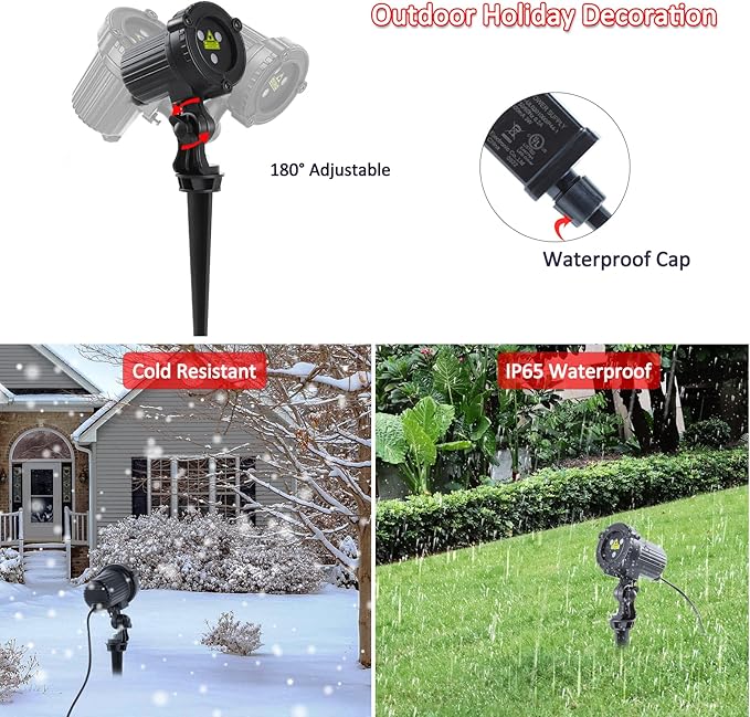 Outdoor Laser Christmas Projector Lights 18 Pattern Decorative Laser Projector - Image 3