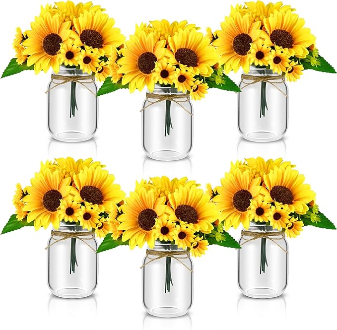 6 Set Centerpiece Table Decorations Mason Jar Table Centerpiece by Unknown