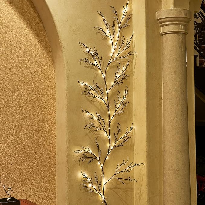 Hairui Lighted Brown Garland 6FT 120 LED Fairy Lights Plug in, Twig Vine - Image 4