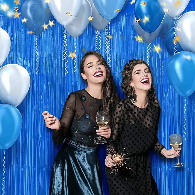 BEISHIDA 2Pcs Dark Blue Door Streamer Fluorescent Blue Backdrop Blue Foil - Image 6