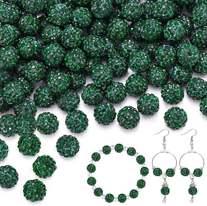 200pcs 10mm Emerald Rhinestone Beads by TINKRSTUFF