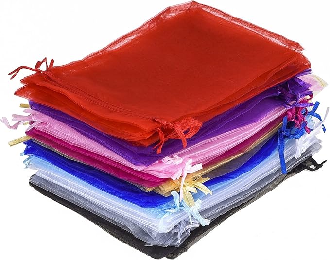 Wudygirl 100 PCS Drawstring Organza Bags 5X7 inches Jewelry Pouches Wedding - Image 5