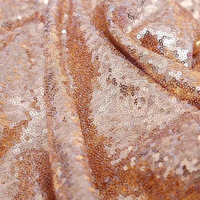2 Panels Rose Gold Sequin Backdrop Curtain 4FTx8FT Glitter Sequence Drapes - Image 3