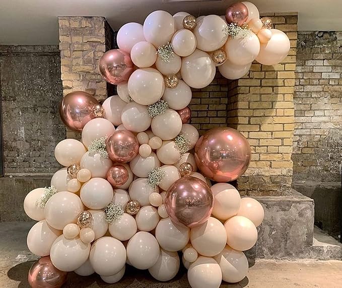 6 Pack Rose Gold 22 Inch 4D Foil Balloons Big 360 Degree Round Sephere Mylar - Image 6