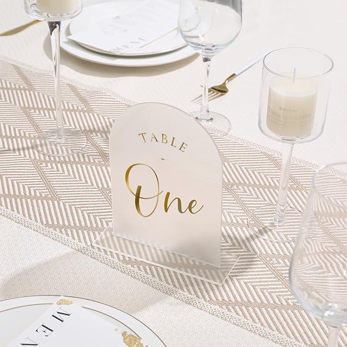 UNIQOOO 10 Pack Acrylic 5x7 Frosted Arch Table Sign - Image 8