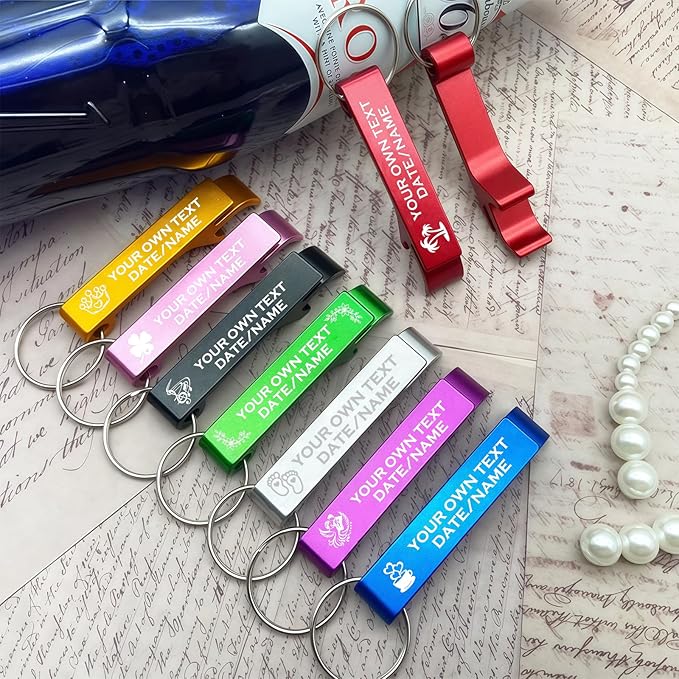 UBJVA Custom Bottle Opener Bulk Personalized Aluminum Bottle Opener Keychains - Image 4