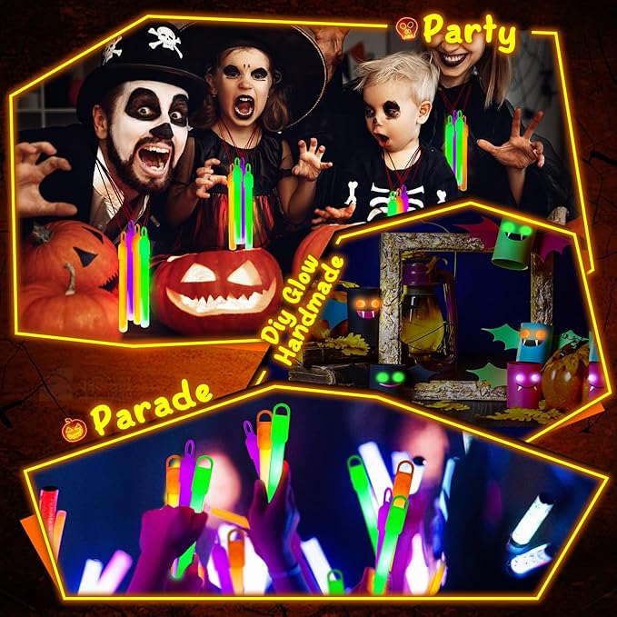Lewtemi 4" or 6" 100 Pack Bright Glow Sticks Bulk, Glow in The Dark Party - Image 4