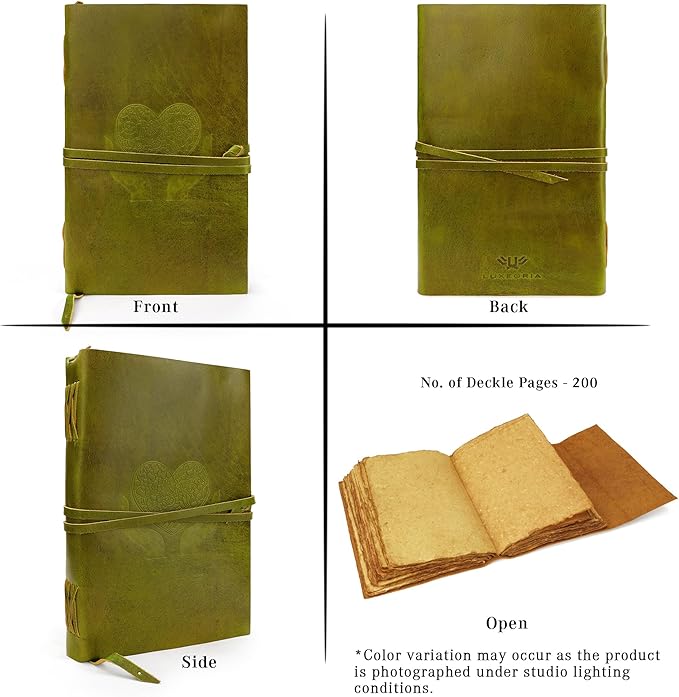 LUXEORIA Heart Journal for Women and Men, Handcrafted Leather Journal for - Image 6