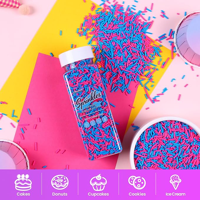 Edible Pink and Blue Sprinkles, Jimmy Sprinkles, Gender Reveal Sprinkles Candy - Image 5