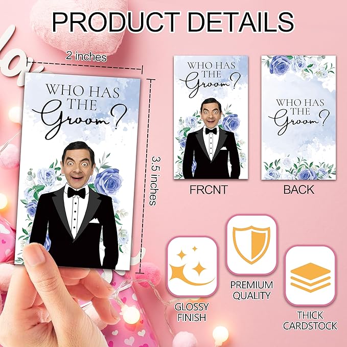 Who Has The Groom Bridal Shower Games, 3.5"x 2.1" Funny Bachelorette Party Game - Image 2