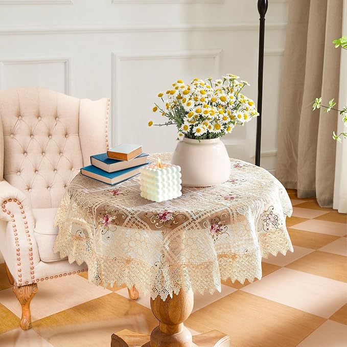 WARM HOME DESIGNS 36 Inch Round Tablecloth. Use Small Gold Tablecloth as - Image 2