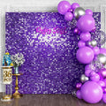Qcity Purple Shimmer Wall Backdrop 36PCS, Square Sequin Glitter Backdrop Panel by QCITY