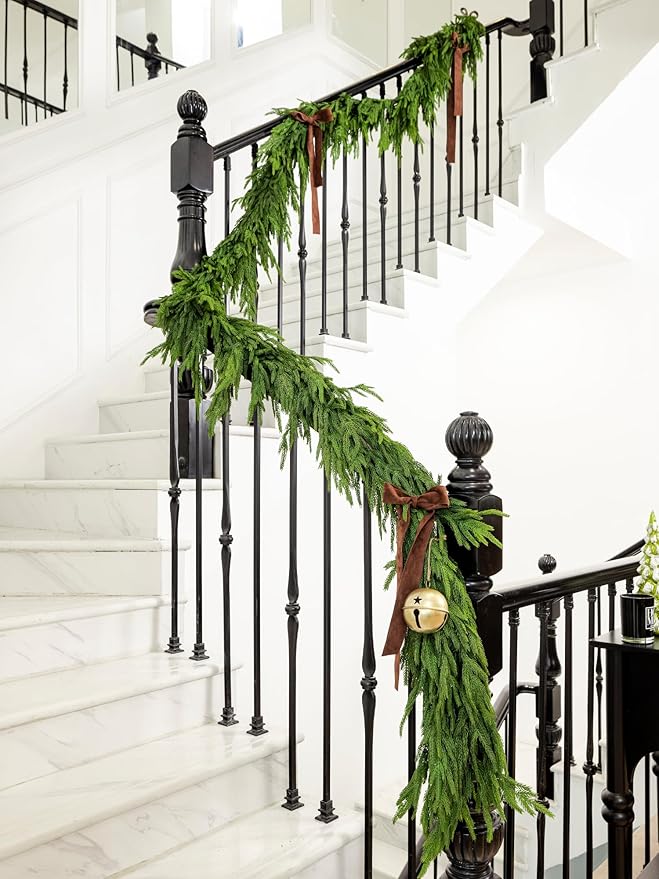 15FT Christmas Garland Real Touch Norfolk Pine Garland Winter Pine Garland by GreenMoon