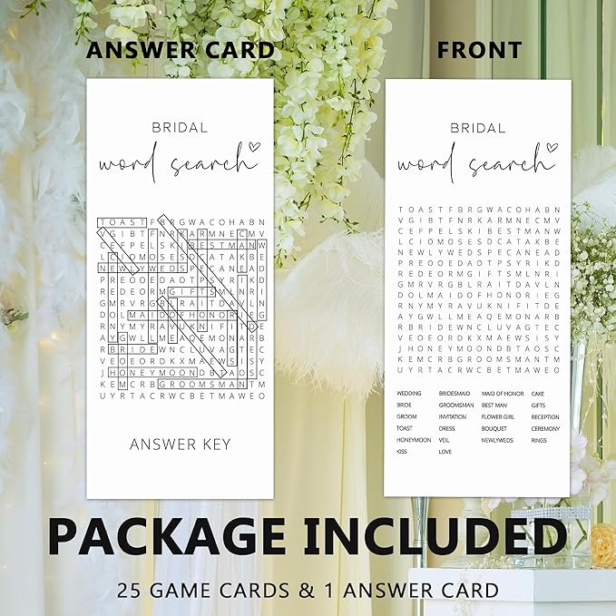 Bridal Shower Games, Word Search, Wedding Shower Games - Image 3