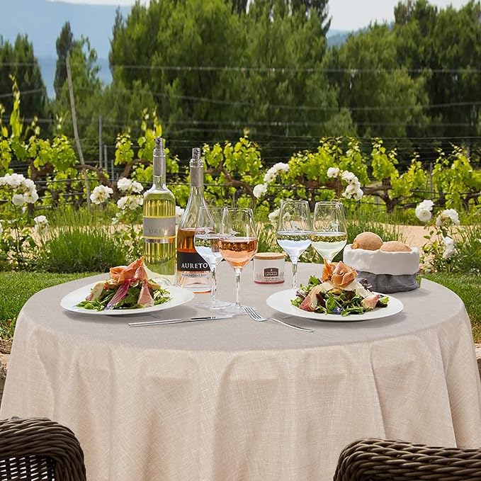 Fitable Faux Linen Round Tablecloths 60 Inches - Image 7