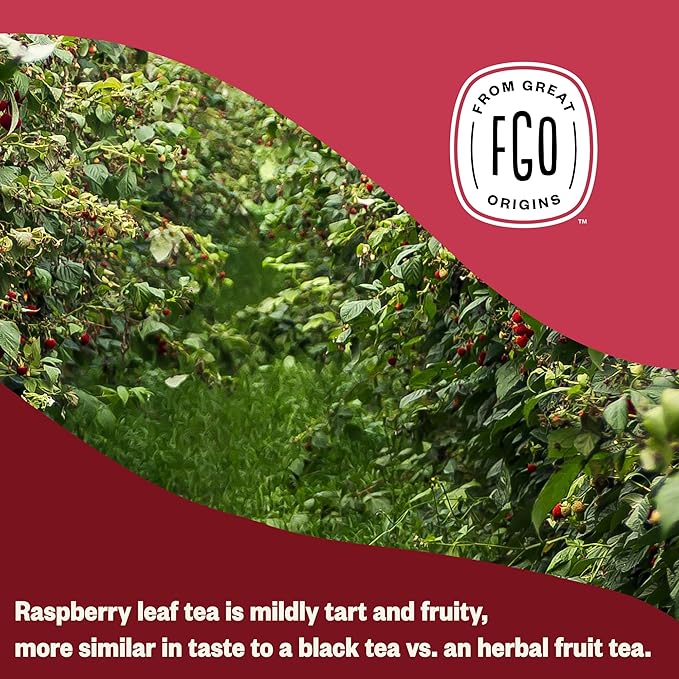 FGO Organic Red Raspberry Loose Leaf Herbal Tea, Cut and Sifted, Caffeine Free - Image 6