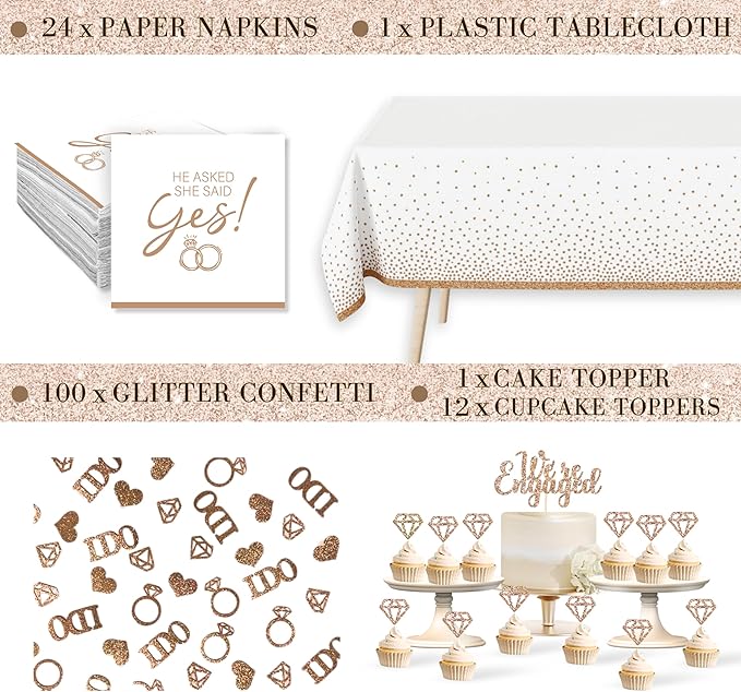 261 Pc Premium Engagement Party Decorations Kit – Elegant Mr. & Mrs. Wedding - Image 6