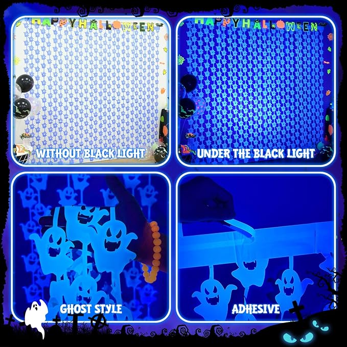 Neon Halloween Party Decorations, 2 Pack Glow in The Dark Party Supplies 3.3 x - Image 7