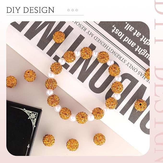200pcs 10mm Golden Rhinestone Beads - Image 4