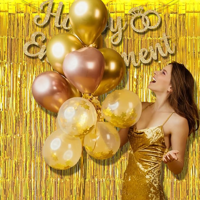 BRAVESHINE Gold Foil Fringe Backdrop Curtain - Image 9
