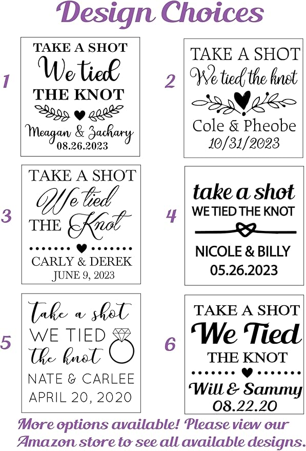 Take A Shot We Tied The Knot Shot Glasses, Bulk Set of 1.75oz Wedding Shot - Image 3