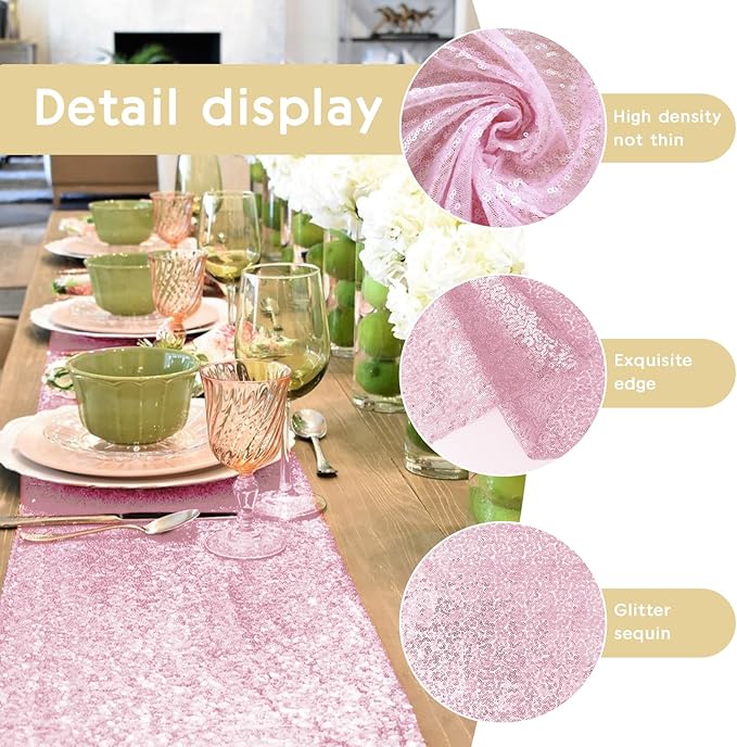 2 Packs 12 x 72 inches Sequin Table Runner - Image 5