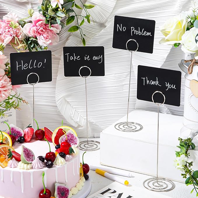 TecUnite 12 Pcs Mini Chalkboard Signs - Image 7